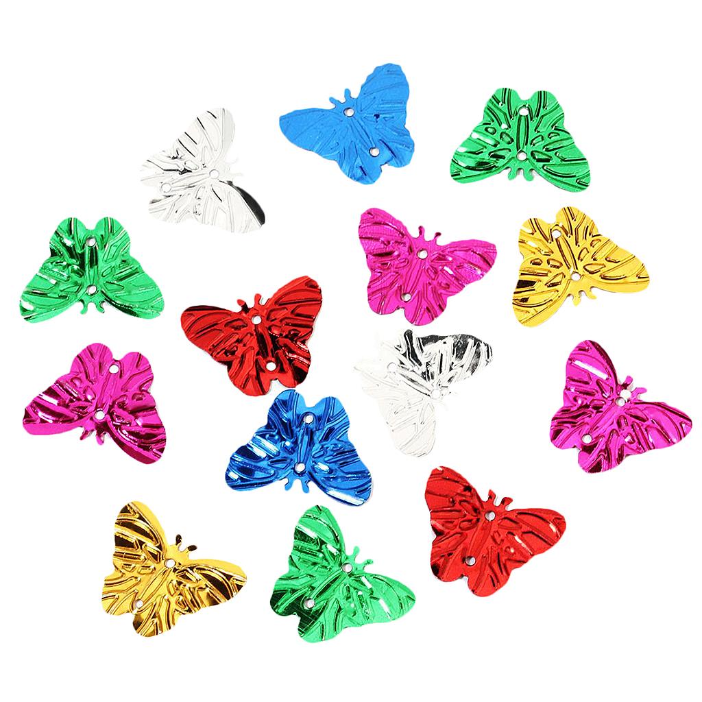 500x Hình Bướm 2 Lỗ Kim Sa Lấp Lánh May Tôn Dáng Quần Áo Trang Trí