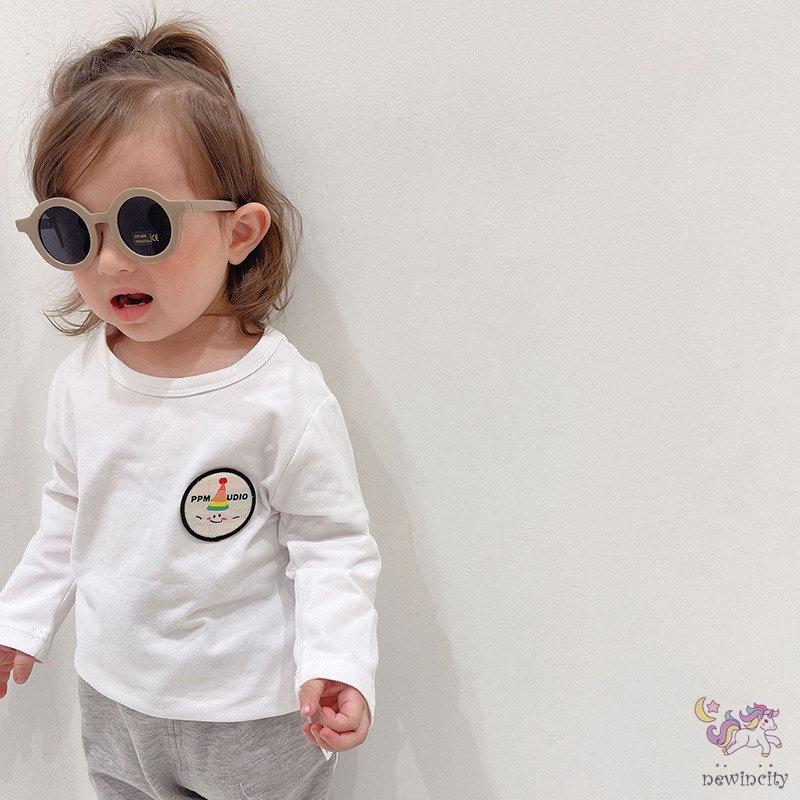 Áo Thun Tay Dài Vải Cotton In Hoạt Hình Kiểu Hàn Quốc Dễ Thương Cho Bé