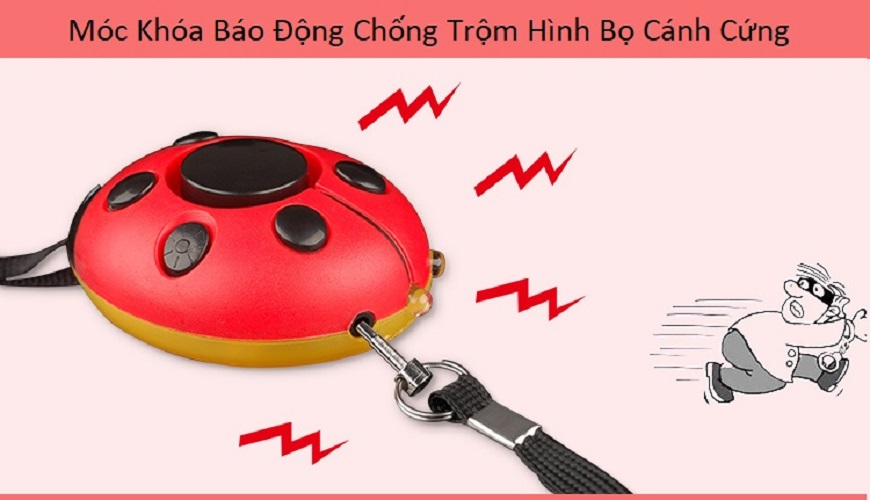 Móc khóa báo động chống trộm hình bọ cánh cứng