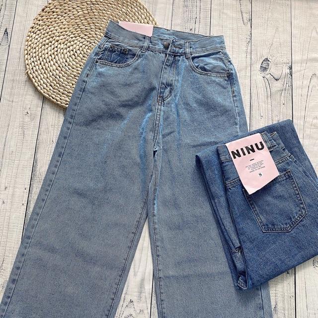 QUẦN JEANS SUÔNG MỀM ỐNG RỘNG LƯNG CAO