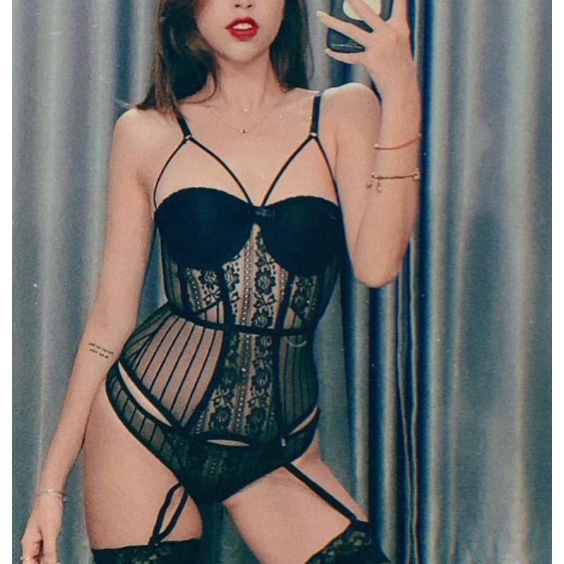 Bodysuit ren dạng corset kiểu dáng sexy