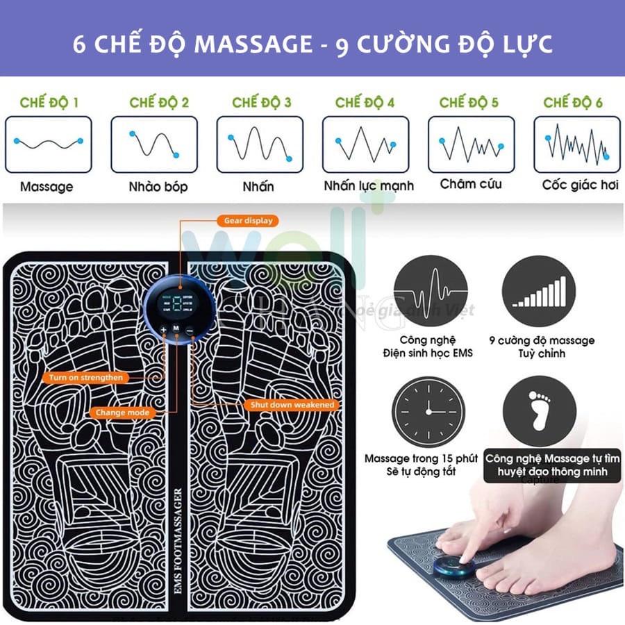 Thảm Massage Chân Có Màn Hình Hiển Thị Giảm Đau Mỏi Chân