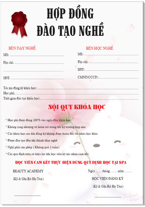 30 TỜ GIẤY ĐÀO TẠO NGHỀ VIẾT TAY