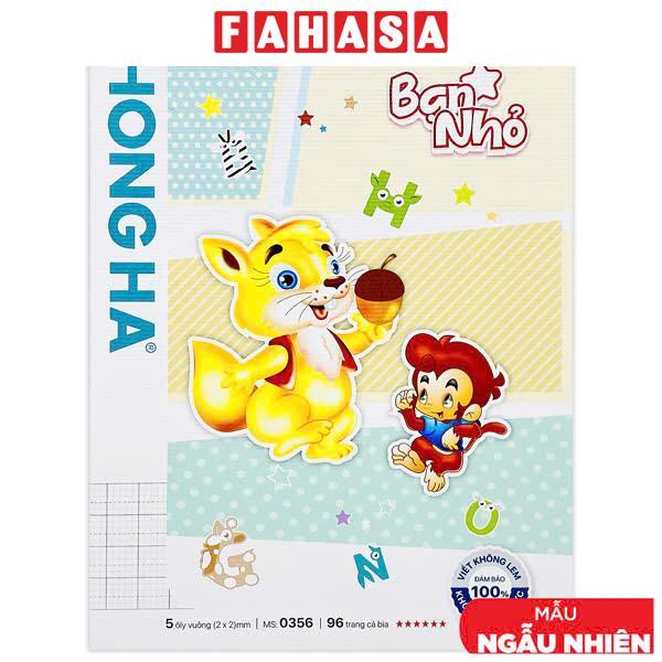 Tập Class Bạn Nhỏ - 5 Ô Ly - 96 Trang 100gsm - Hồng Hà 0356 (Mẫu Bìa Giao Ngẫu Nhiên)