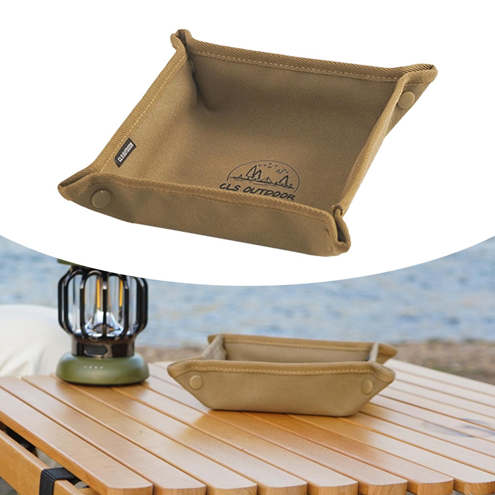 Camping Storage Tray Box Holder Cosmetic Display Jewelry Keys Coins Organizer Serving Tray Fruit Dish for Hiking Picnic Kitchen Bathroom Bedroom
