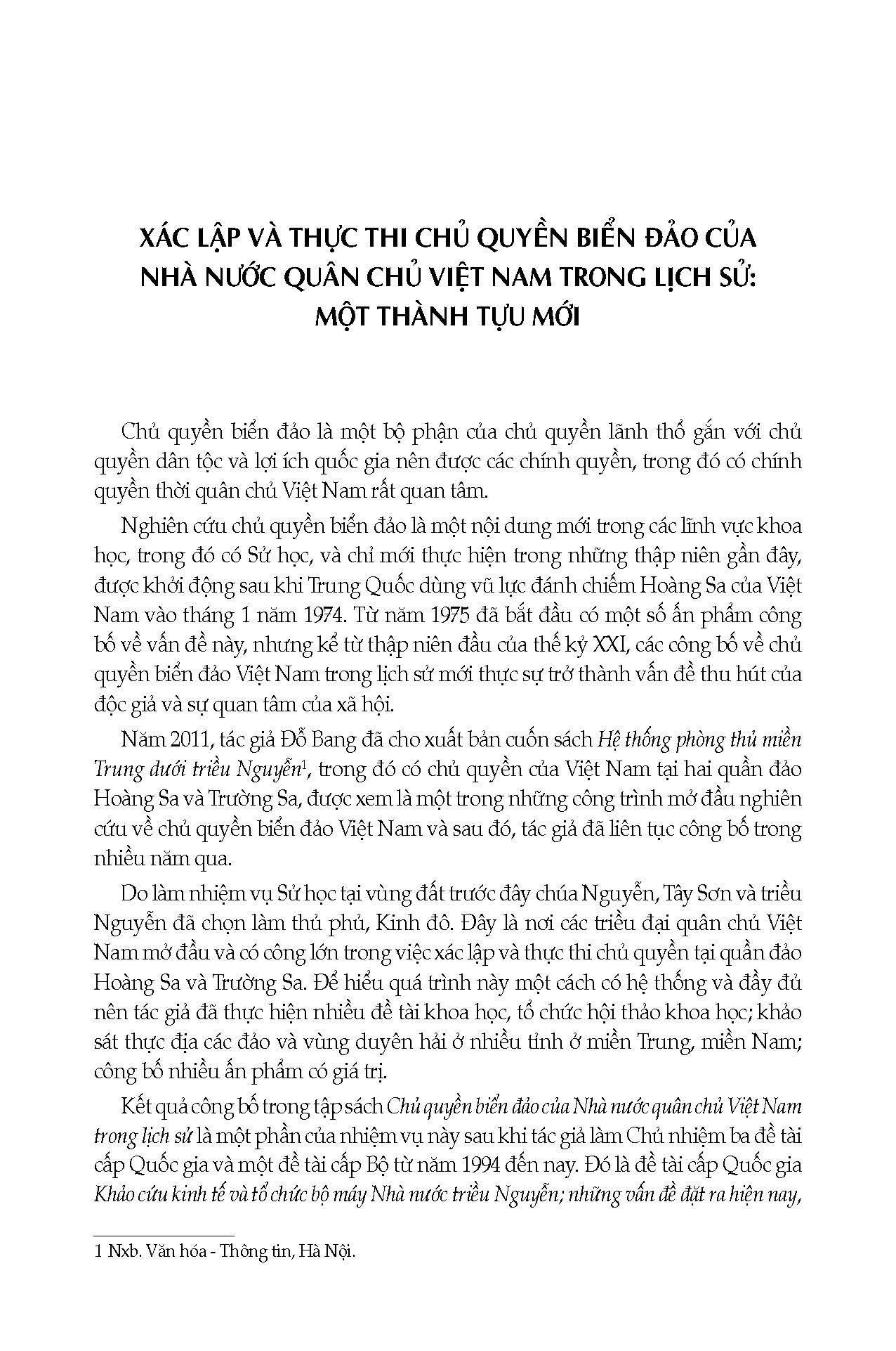 Chủ Quyền Biển Đảo Của Nhà Nước Quân Chủ Việt Nam Trong Lịch Sử (Từ Chúa Nguyễn Thế Kỷ XVI Đến Năm 1945)