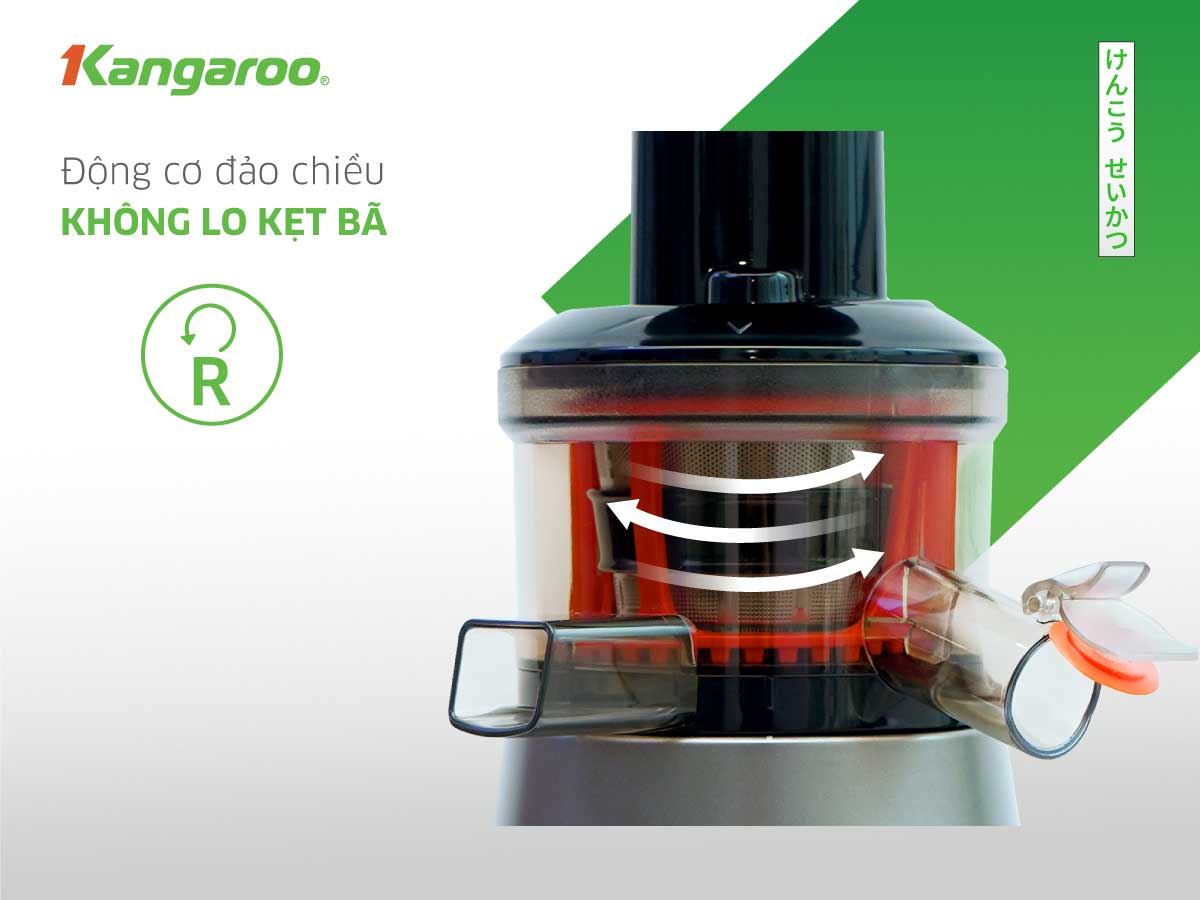 MÁY ÉP TRÁI CÂY KANGAROO KG150SJ (MÁY ÉP CHẬM 460ml - 150W) Hàng Chính Hãng