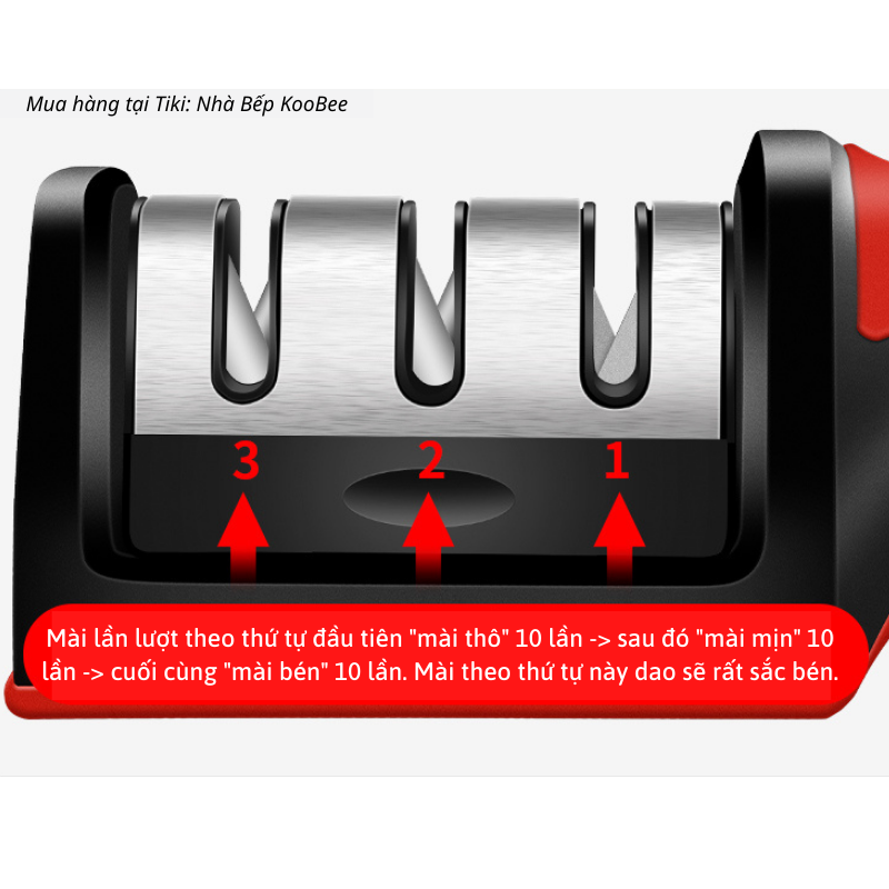 Dụng cụ mài dao kéo 3 rãnh (3 cấp độ) tay cầm tiện lợi - Đồ mài dao siêu bén nhanh và hiệu quả NB53