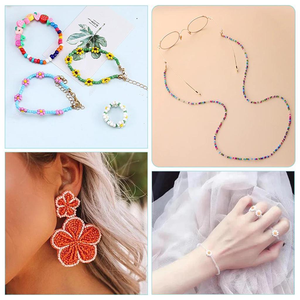 Jewelry Making Kit Glass Seed Beads Box Lobster Clasps Beading Cord DIY