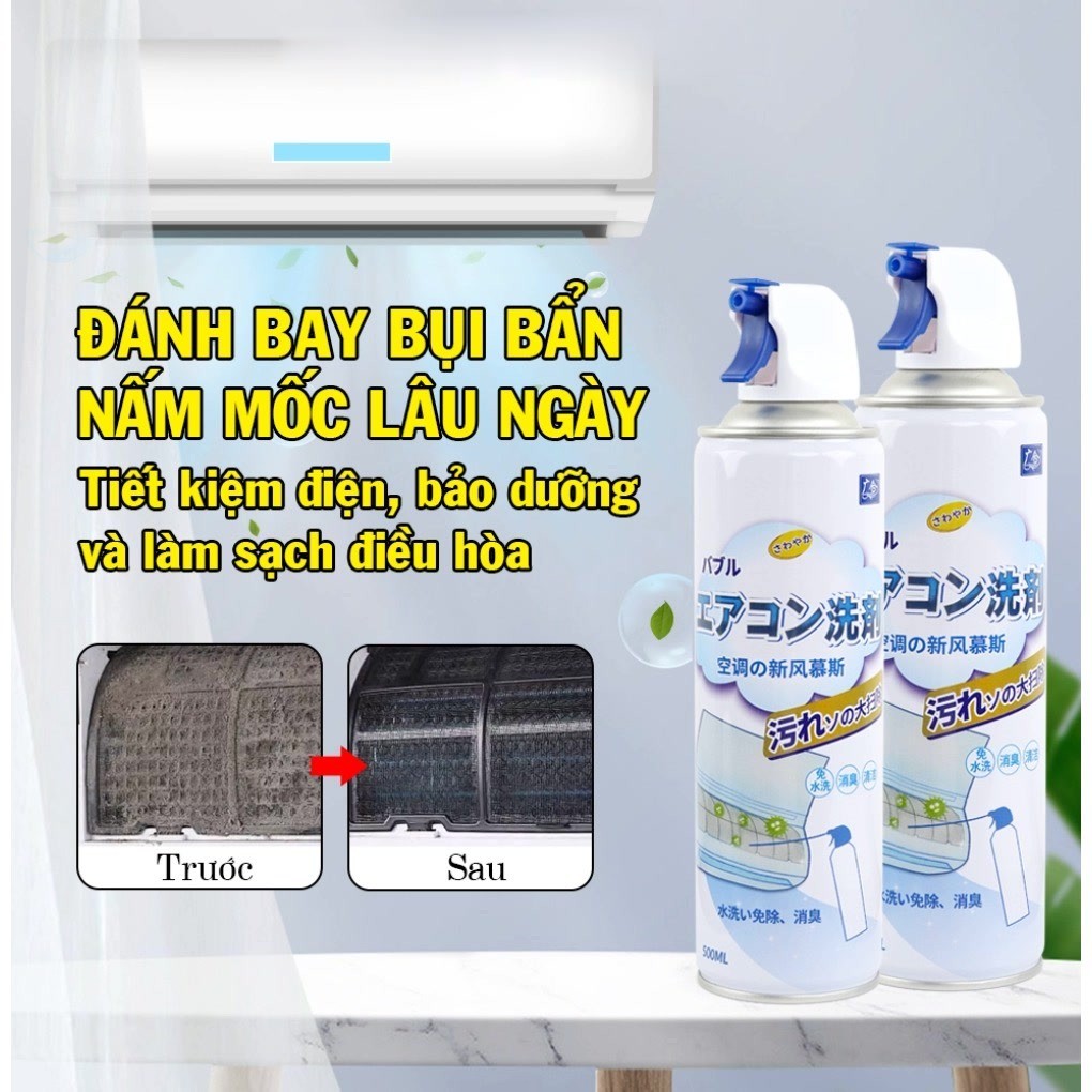 Chai Xịt Bọt Vệ Sinh Máy Lạnh - Chai Xịt Bọt Tuyết Vệ Sinh Điều Hòa Dung Tích 500ml