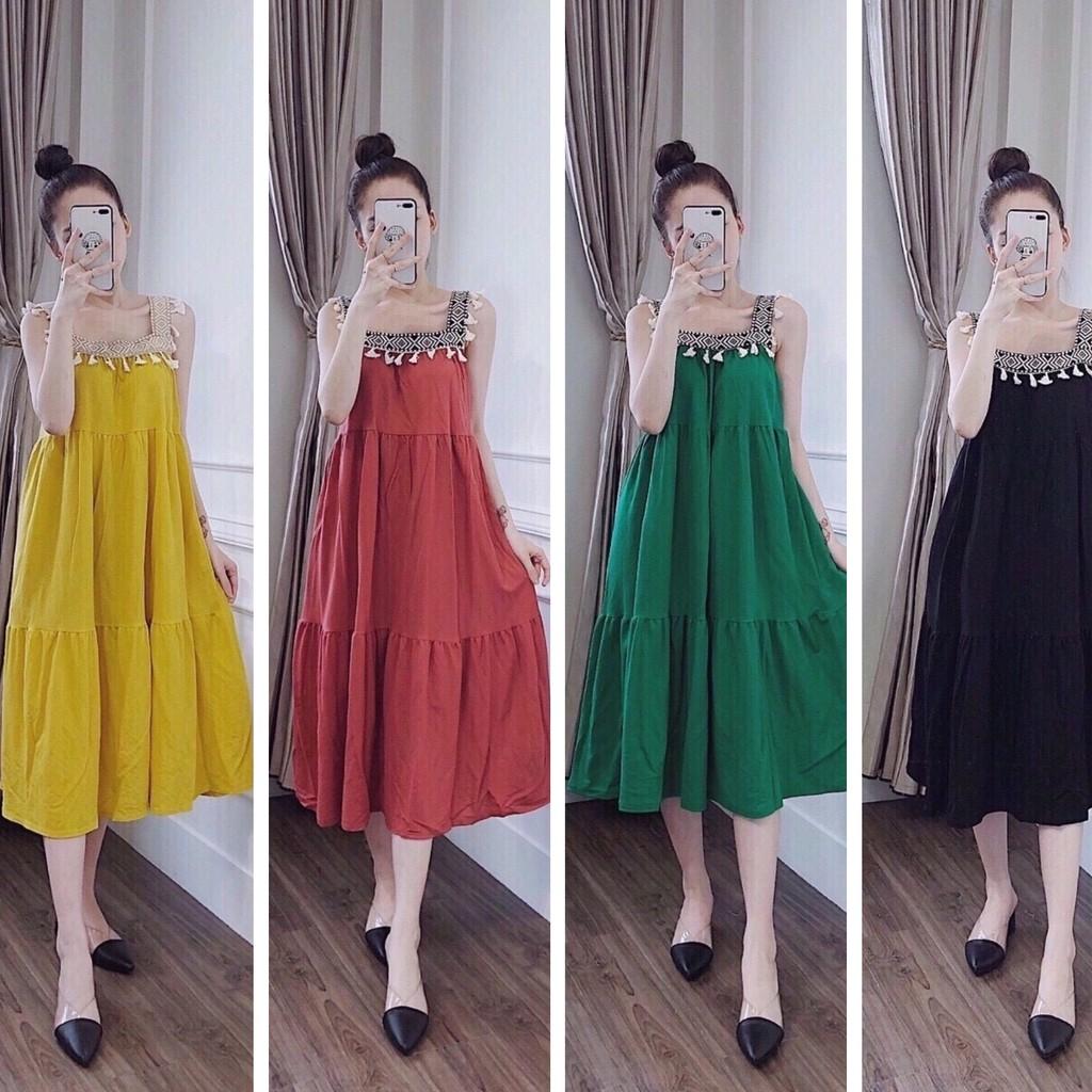 Váy Lanh Thái 2 Dây Siêu mát (Mặc Bầu và Sau Sinh)