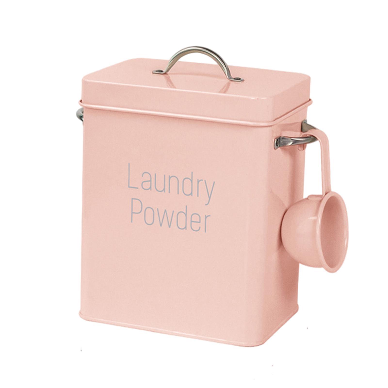 Laundry Storage Tin Box Large Rice Organizer Pink