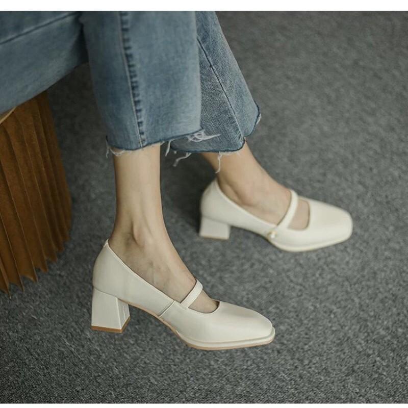 Giày cao gót 5cm style tiểu thư quai ngang G023