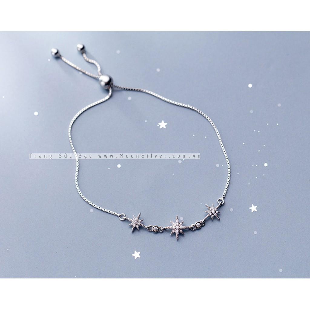 Lắc tay bạc moonsilver, vòng tay bạc nữ hoa tuyết
