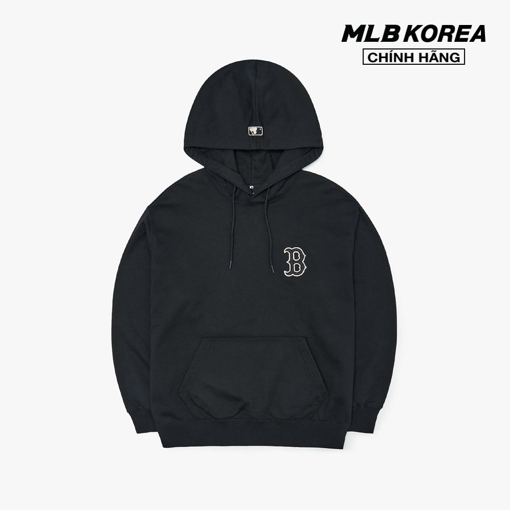 MLB - Áo hoodie tay dài phối mũ Checkerboard Big Logo Overfit 3AHDO0126-43BKS