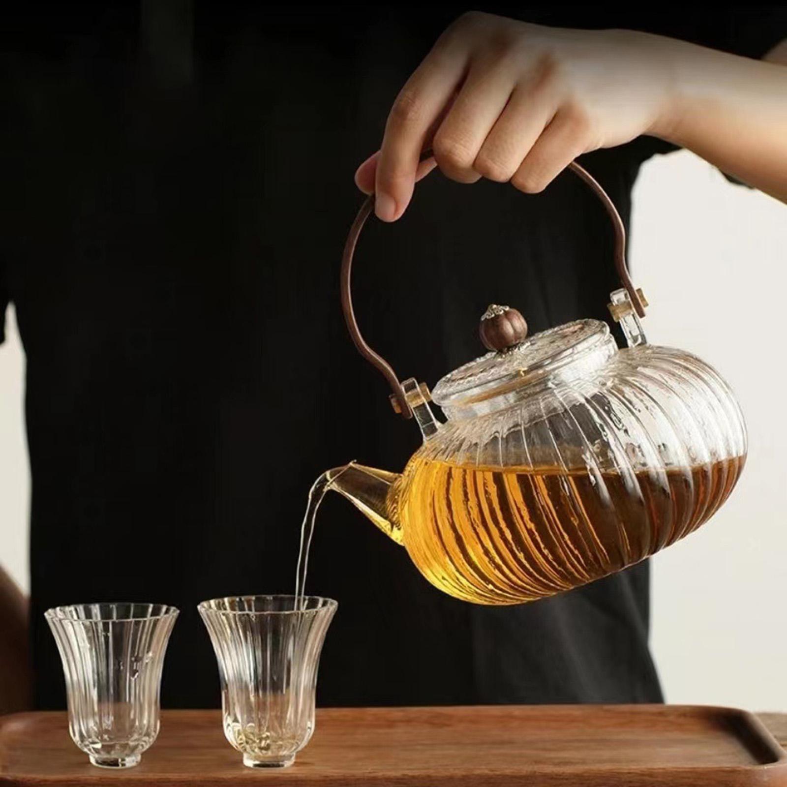 Clear Glass Teapot 750ml Hand Blowing Borosilicate Tea Kettle Tea Pot