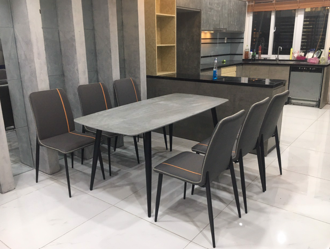 Bàn ăn mặt đá ceramic Tundo giá rẻ kích thước 1m4 x 80 x 75cm