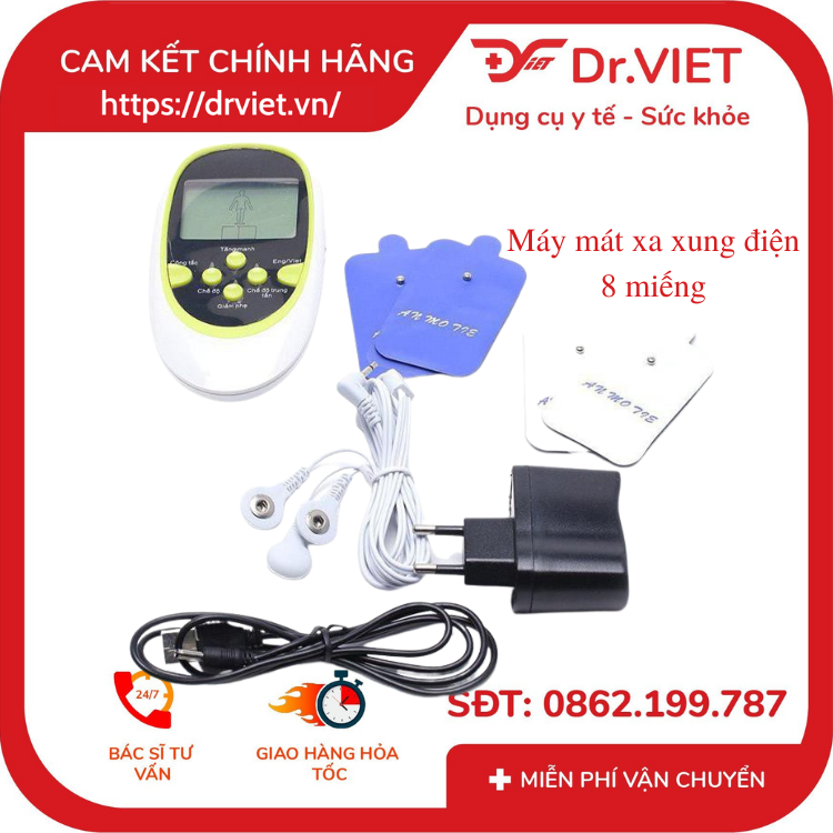 Máy xát xa xung điện 8 miếng - Dành cho người nhứt mỏi, đau cơ