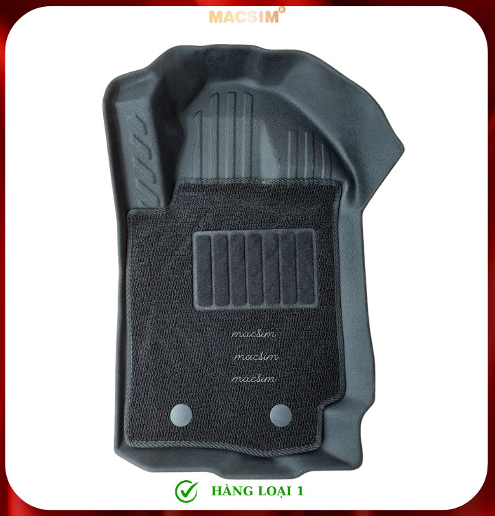 Thảm lót sàn ô tô 2 lớp cao cấp dành cho xe Mazda BT50 2012-2021 (sd) nhãn hiệu Macsim chất liệu TPE màu đen