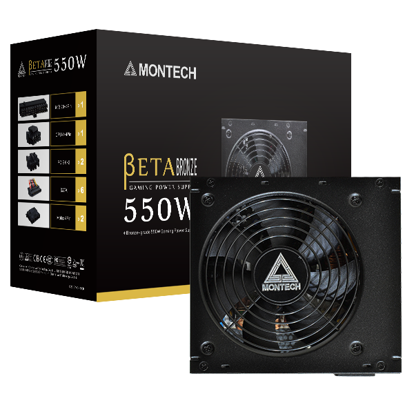 Nguồn Montech Beta 550W 80 Plus Bronze - HÀNG CHÍNH HÃNG