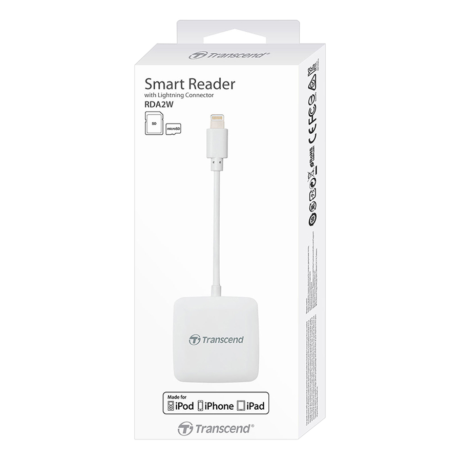 Đầu Đọc Thẻ Nhớ SD / MicroSD Transcend RDA2 Cổng Lightning - Hàng Chính Hãng