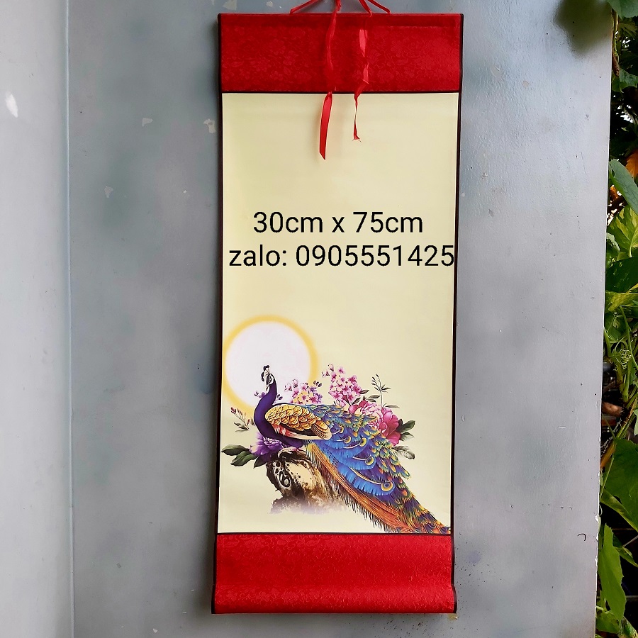 Bộ 4 biểu lụa viết thư pháp in tranh 4 mẫu kích thước 30cm x 75cm