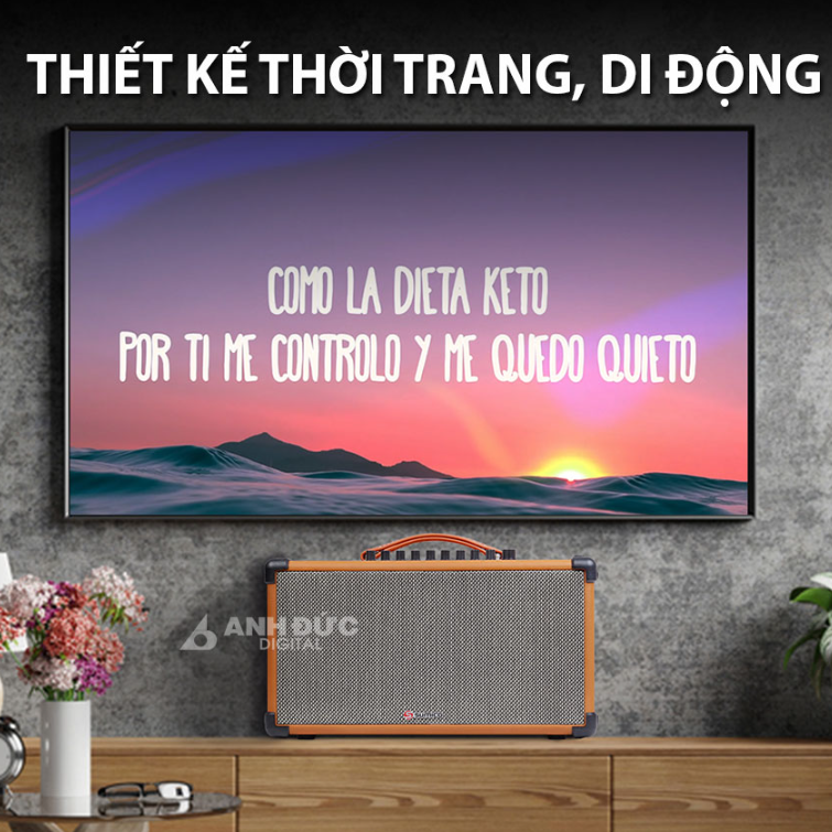 Loa Karaoke Xách Tay Sumico BT-S52 - Kèm 2 Micro Không Dây - Hàng Chính Hãng