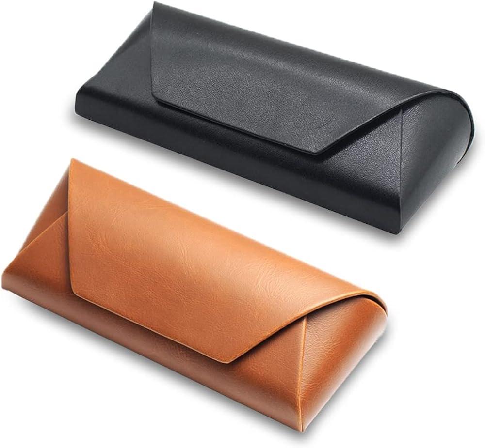 2 mảnh kính râm, vỏ kính râm, hộp kính, da bọc da, đeo kính có thể đeo được, phù hợp với nam giới, phụ nữ, trẻ em, người già