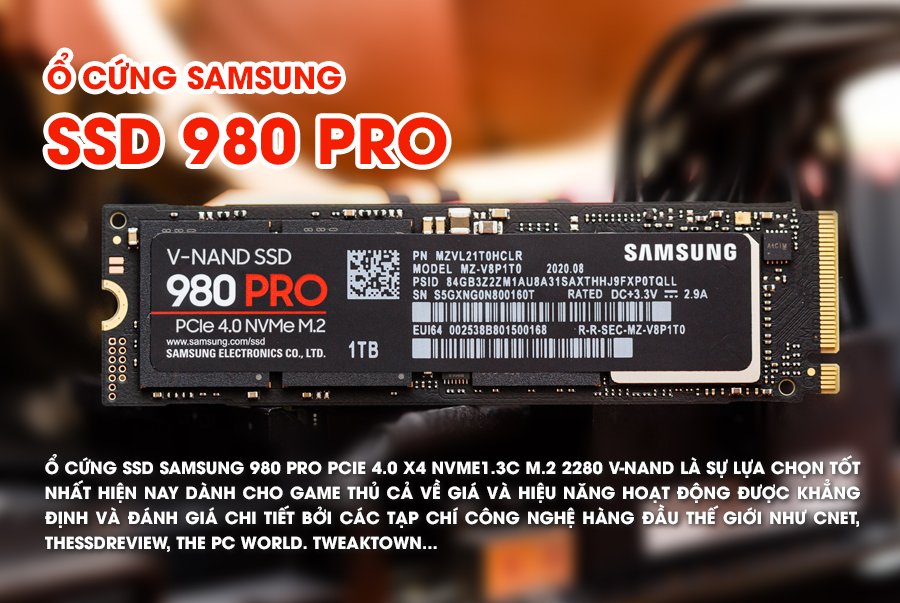 Ổ cứng gắn trong SSD Samsung 980 Pro 250GB | 500GB | 1TB | 2TB PCIe 4.0 x4 NVMe1.3c M2 2280 V-NAN - Hàng chính hãng