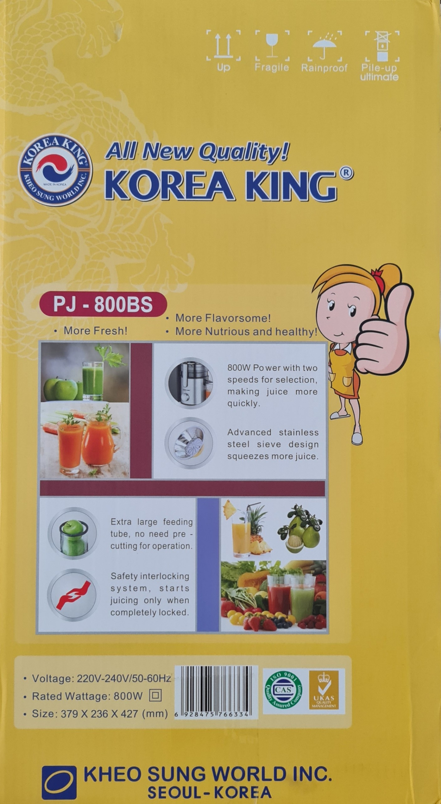 Máy ép trái cây Korea King PJ-800BS ( Hàng chính hãng )