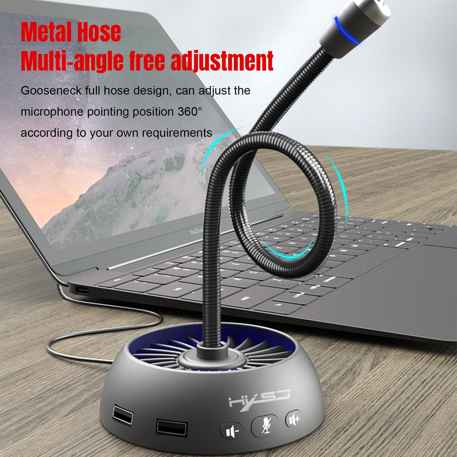 USB Lapel Microphone Omnidirectional Clip on Collar Condenser Mic