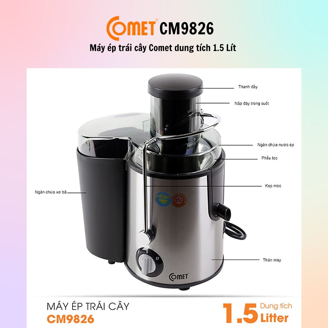 Máy Ép Trái Cây Comet CM9826 (400W) - Hàng chính hãng - Bảo Hành 12 Tháng