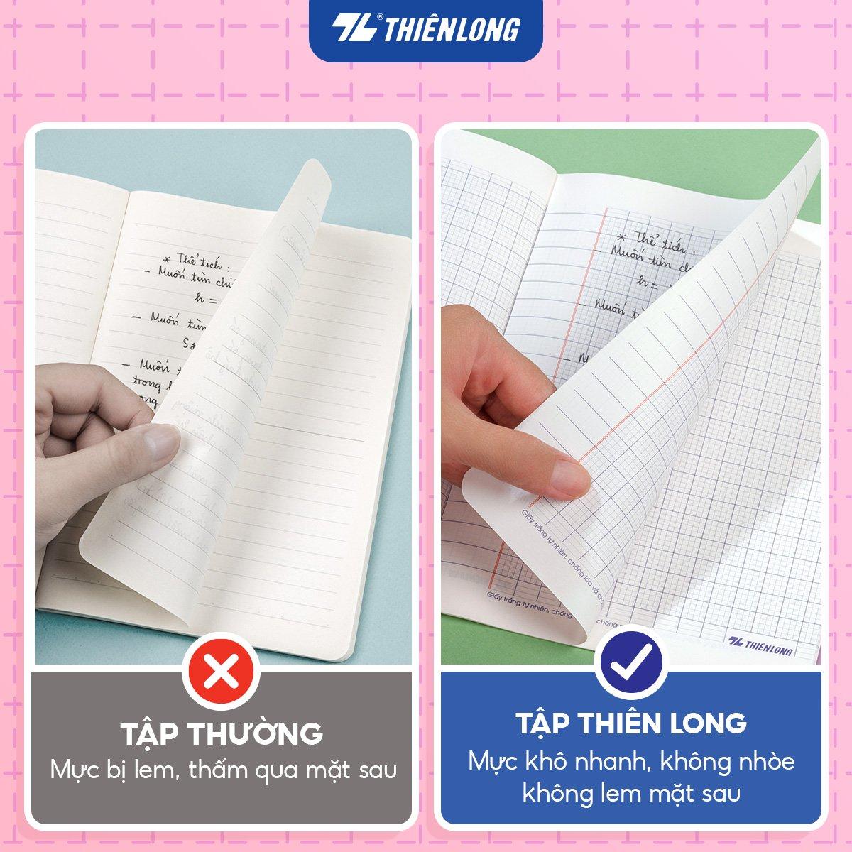 Combo 10 Tập học sinh 96 trang 5 ô ly vuông 2mm chấm kẻ 2/3 120gsm NB-122 Thiên Long - Mẫu ngẫu nhiên