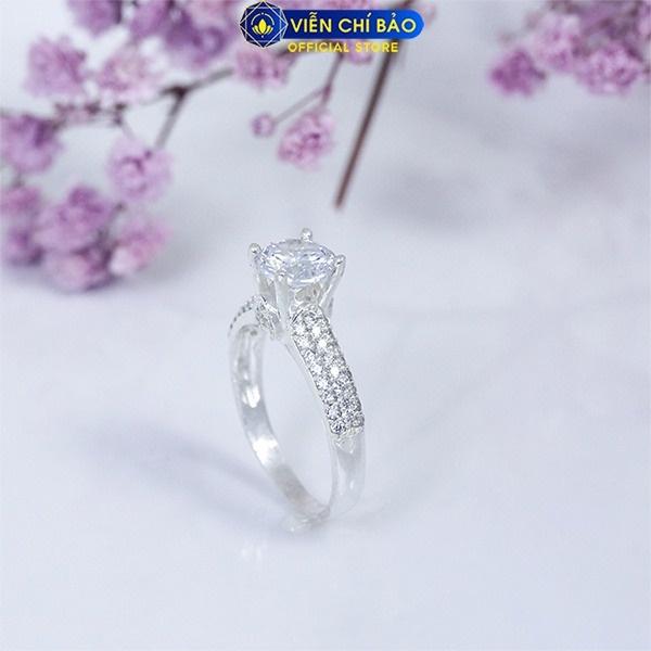 Nhẫn bạc nữ đá viền chất liệu bạc S925 thời trang phụ kiện trang sức nữ Viễn Chí Bảo N400638