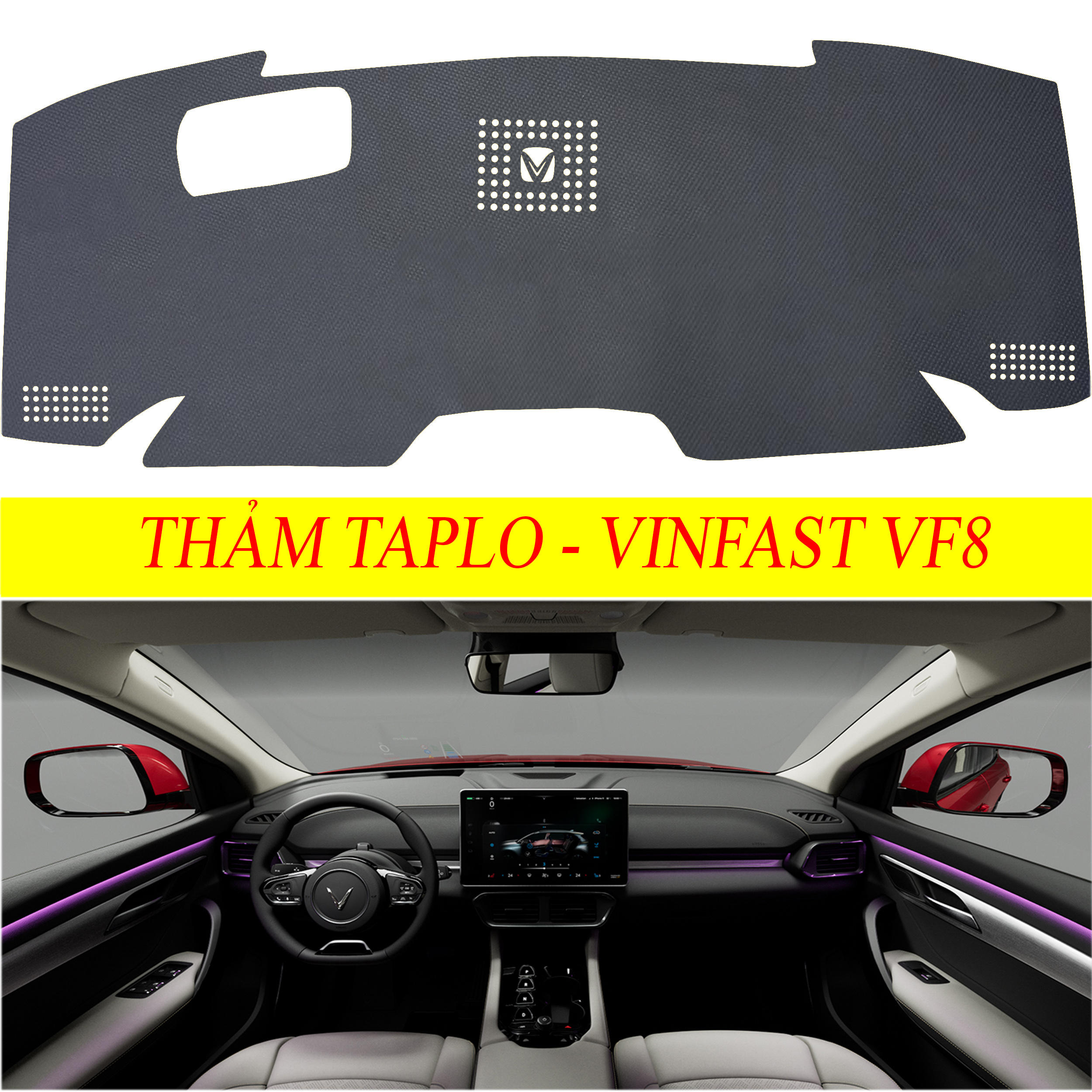 Thảm taplo bảo vệ xe hơi, da pu , da cacbon,nhung cao cấp