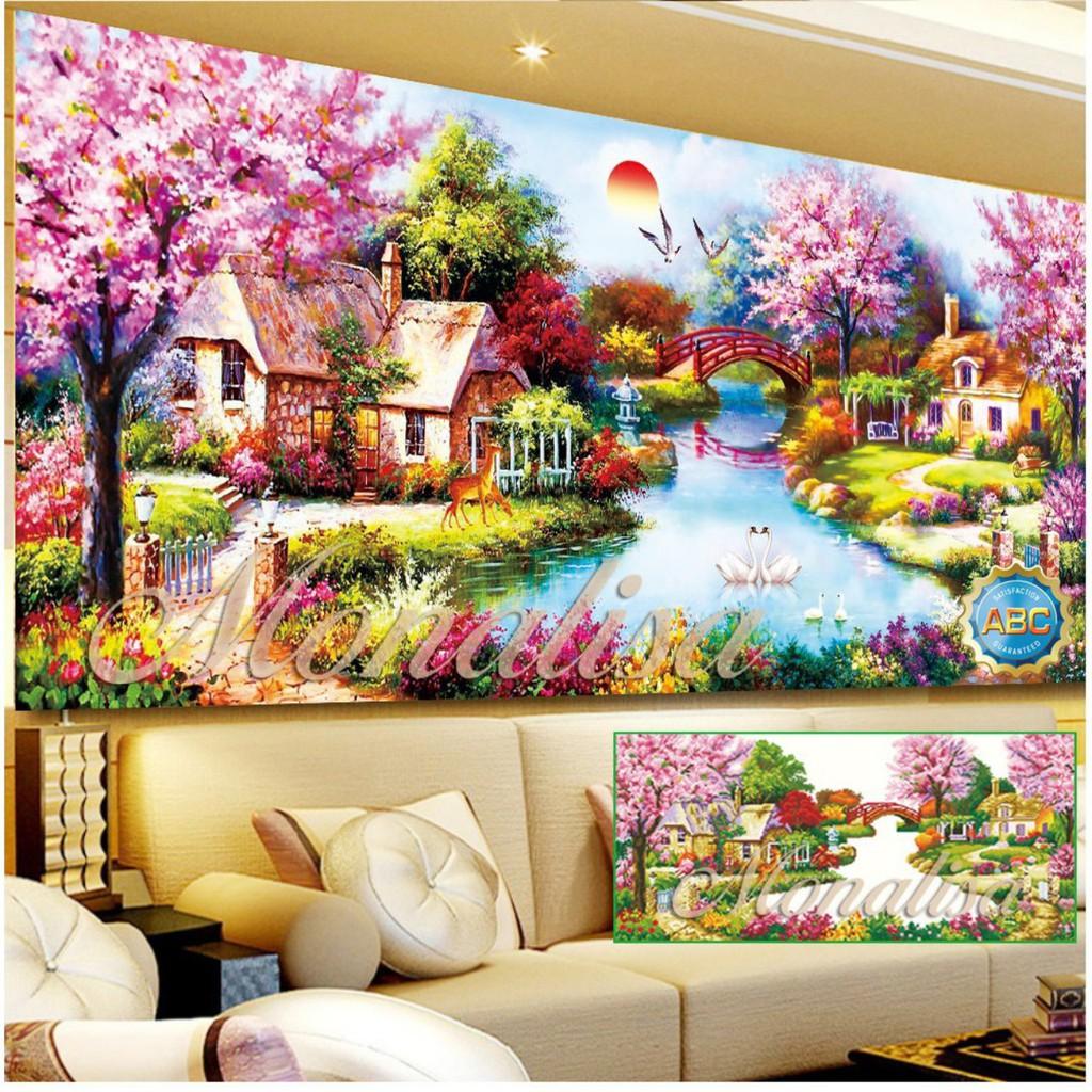 Tranh đính đá mùa xuân ấm áp LV004