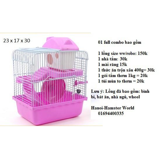 Lồng chuột hamster mini 2 tầng mini