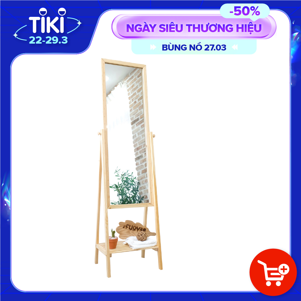 Gương Soi Toàn Thân BEYOURs Khung Gỗ Phối Kệ - Shelf-Mirror - Nội Thất Phòng Khách, Phòng Ngủ