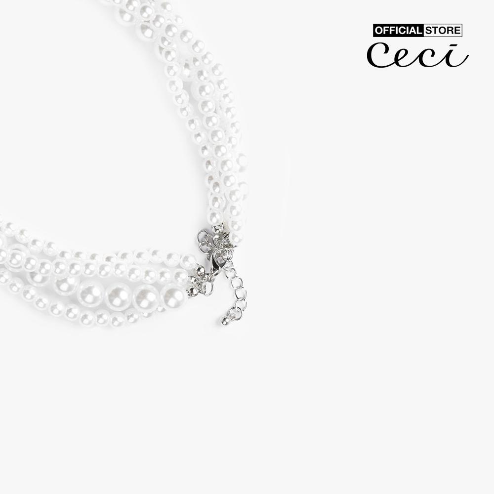 CECI - Dây chuyền nữ sợi ngọc trai 4 tầng thanh lịch CC4-02000117-03