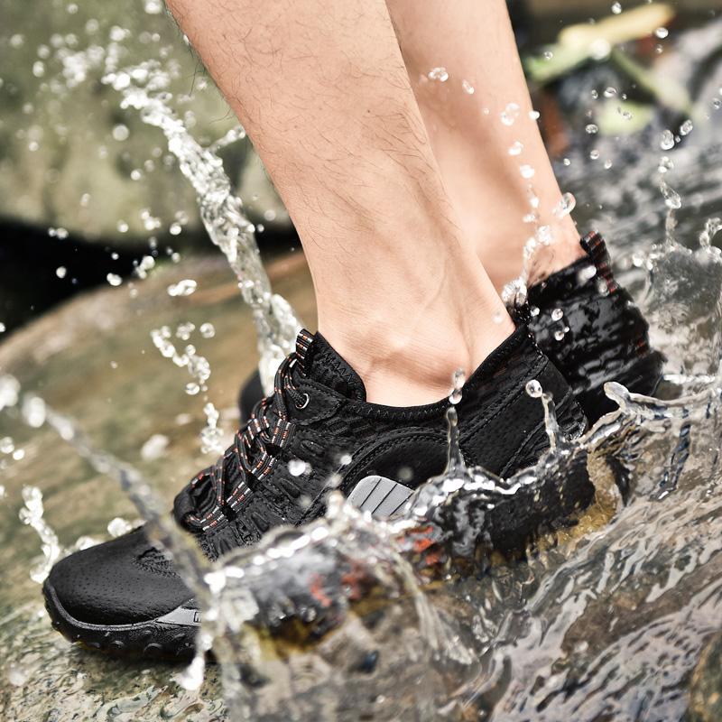 Giày đi bộ đi bộ đường dài lưới kéo dài cho nam giày mềm giày thể thao nam Color: 9326-Gray Shoe Size: 9.5