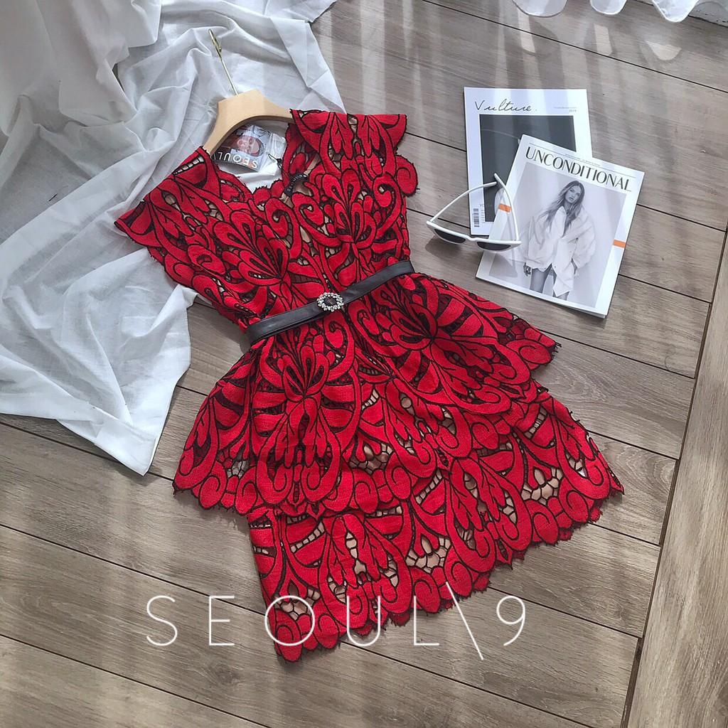 Đầm Lacy limited đắp ren nổi cao cấp