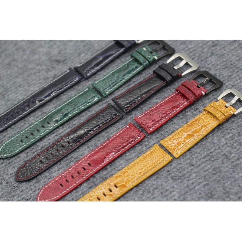 Dây da đồng hồ, Dây da đà điểu Thật HANDMADE Khâu Tay cao cấp
