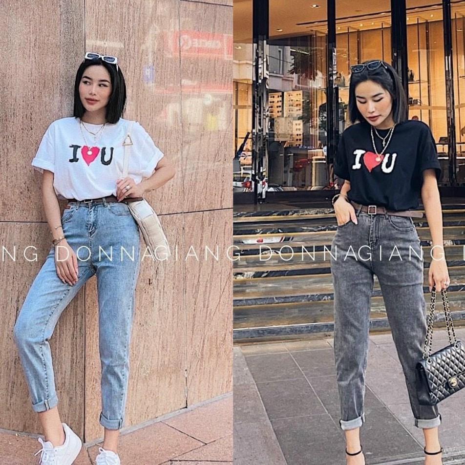 Áo Phông Nữ Tay Lỡ Tim Đỏ Đơn Giản