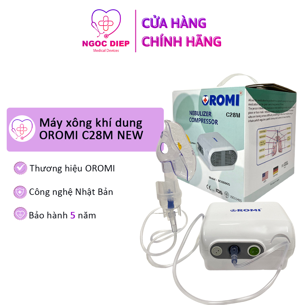 Máy xông khí dung, hút mũi, máy 2 trong 1 OROMI Model C28M - Hàng chính hãng