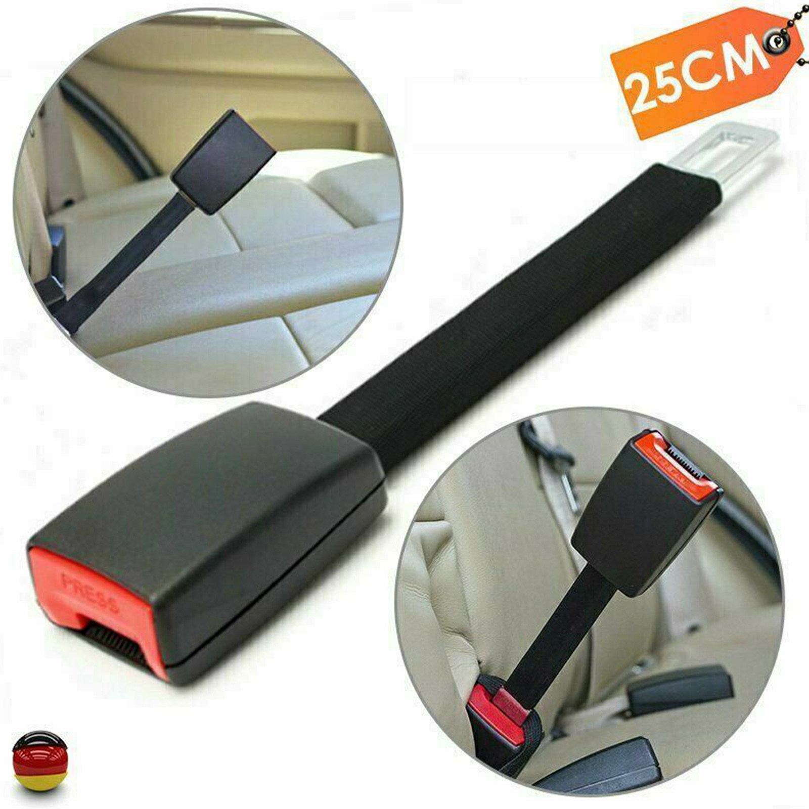 Bộ mở rộng đai an toàn trên ô tô 25cm bằng ABS + Thép không gỉ