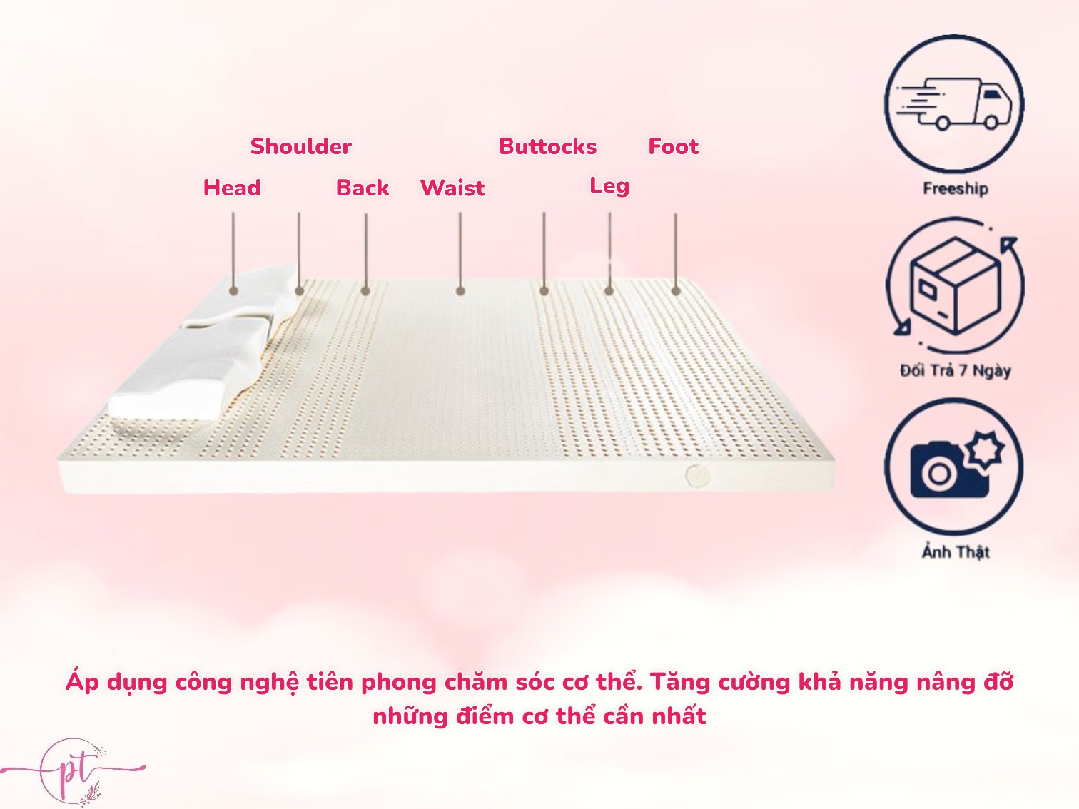 Nệm Cao Su Thiên Nhiên Blue Diamond Latex 1m Đến 1m8 Đủ Size  Dày 10cm