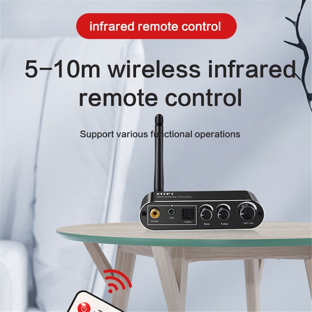 ROGTZ Bộ Chuyển Đổi Âm Thanh DAC Bluetooth T01 Chỉnh Treble, Bass, Volume - Hàng Nhập Khẩu