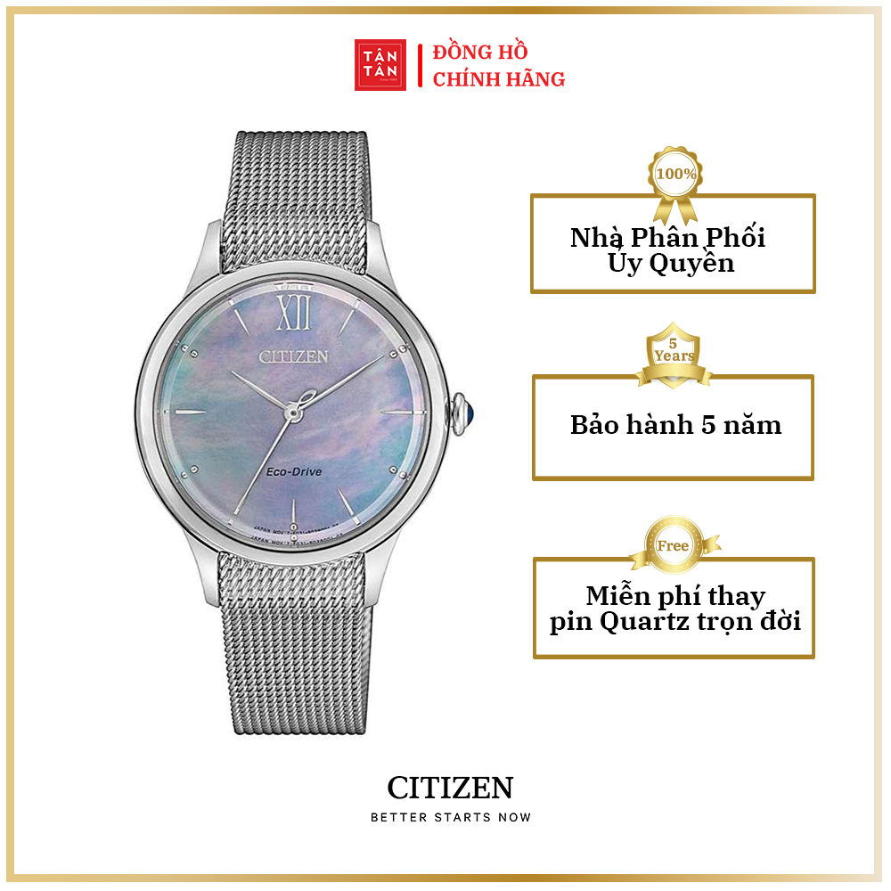 Đồng hồ Nữ Citizen Eco-Drive EM0810-84N 32.5mm