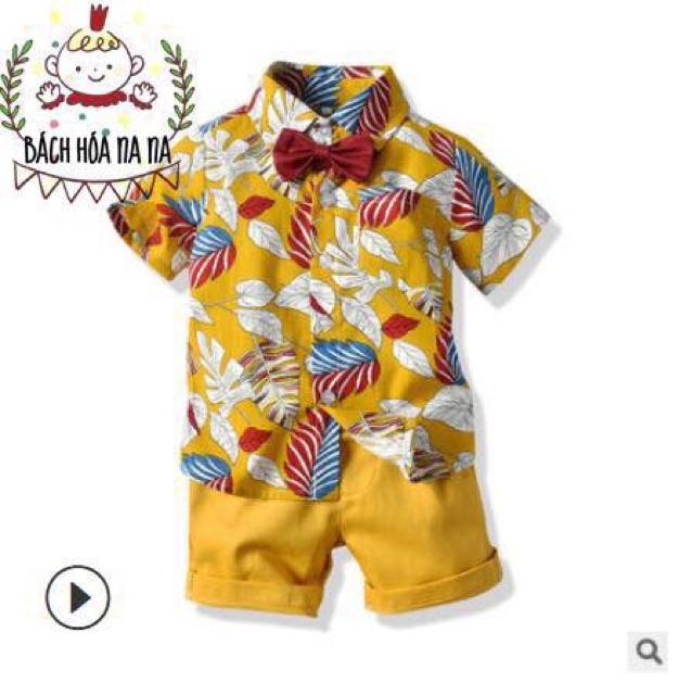 COMBO FULL SET Bộ quần áo bé trai Phong cách Hawai (Hàng loại 1) Cotton Thấm hút mồ hôi tốt - Nana Shop