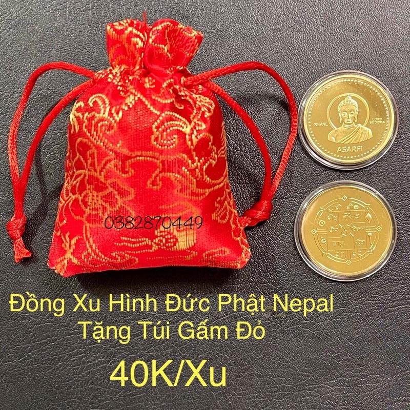 Đồng Xu Phật Thích Ca Nepal Phong thuỷ Tài Lộc May Mắn